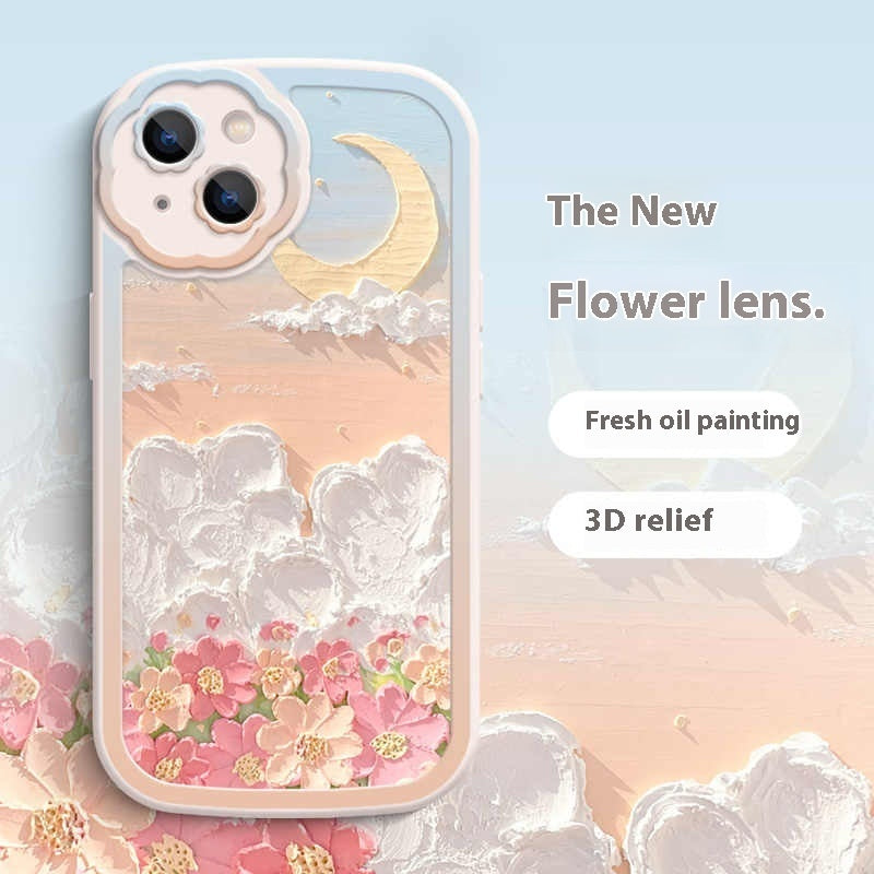 Suitable Oil Painting Flower Lens All Inclusive Phone Case