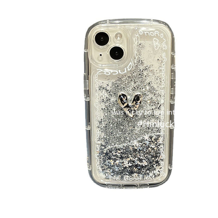 Silver Love Quicksand Shell Potrivit pentru Carcasa Telefonului