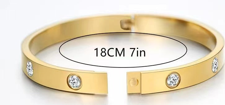 Brățări de aur pentru femei 14k Placă de aur Prietenire dragoste Brățări cu brățări cubice Zirconia Brățară din oțel inoxidabil Brățară de Crăciun Cadouri de absolvire pentru femei adolescente fete adolescente