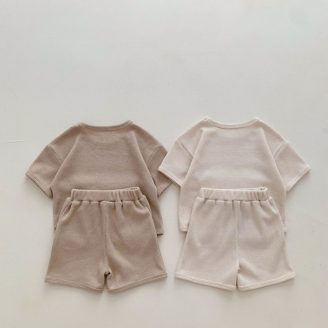 Unisex Baby Suit Clothes For Babies Summer Two-piece Bear Top Shorts