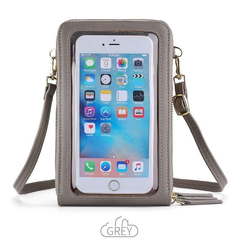 Korean Version Large Capacity Transparent Window Mobile Phone Bag