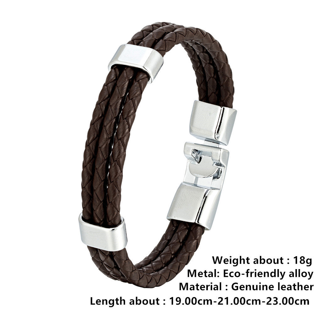 Men's Fashion All-match Leather Braided Bracelet Ornament