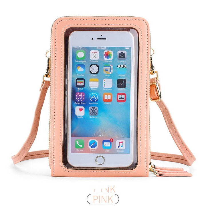 Korean Version Large Capacity Transparent Window Mobile Phone Bag