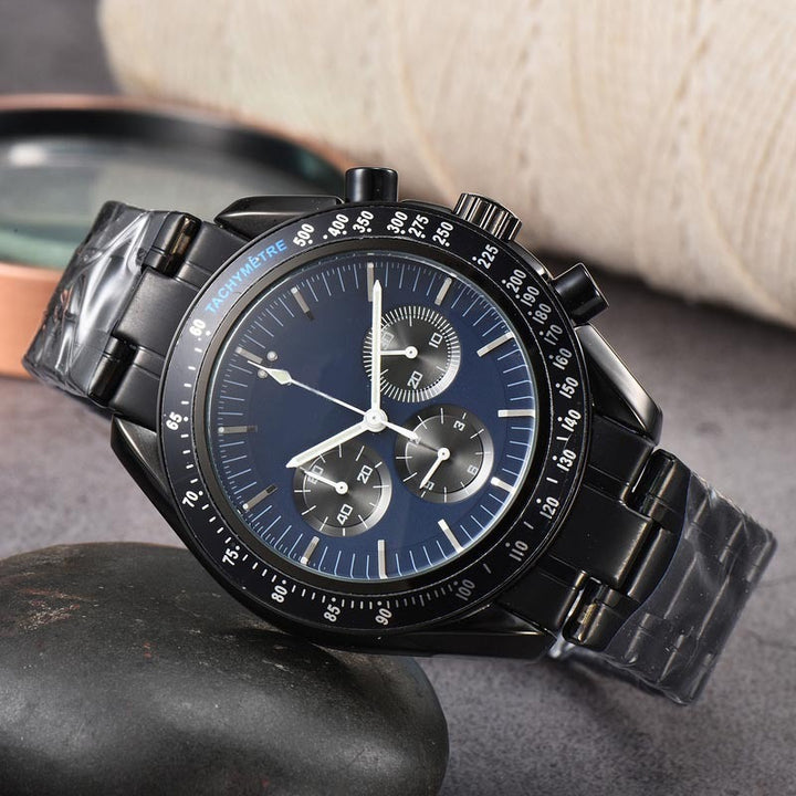 High Quality Steel Belt Quartz Timing European Men's Watch