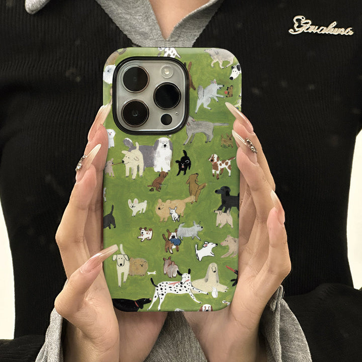 Fashion Personality Green Background Dog Phone Case