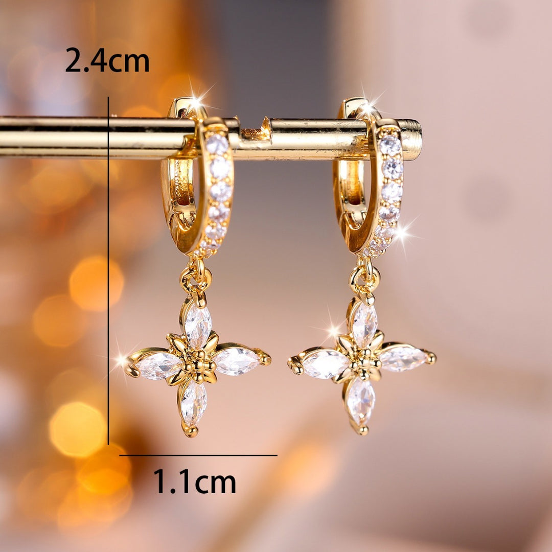 Fashion navet auriu albă diamant cu ochi Xingx Clip pentru urechi Lux de lumină