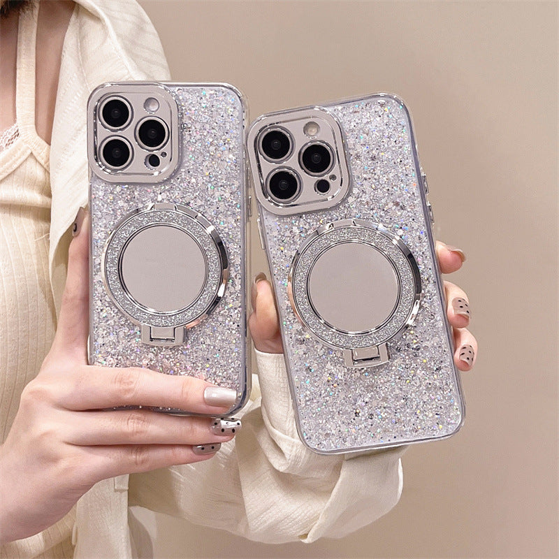 Sparkling Powder Mirror Anti Drop Silicone Phone Case