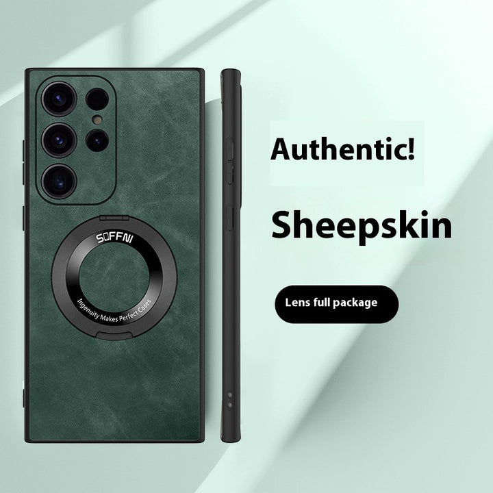 Telefon Carcasă Sheepskskin Magnetic Succesare Rotabilă Protecție pentru lentile pentru suporturi