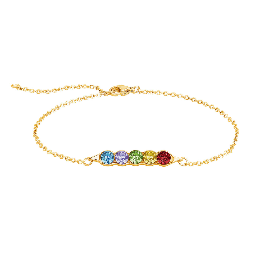 Fashion Pea Pod Female Diamond-encrusted 12-color Birthstone Bracelet