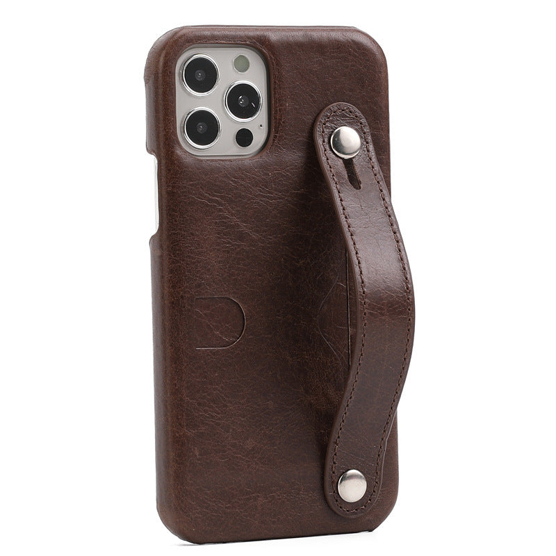 Leather Wrist Strap Card Holder Phone Case Cover