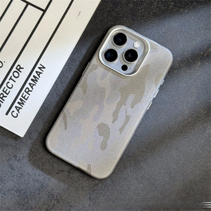 Phone Case Advanced Simple Camouflage Leather Magnetic Drop-resistant Protective Case