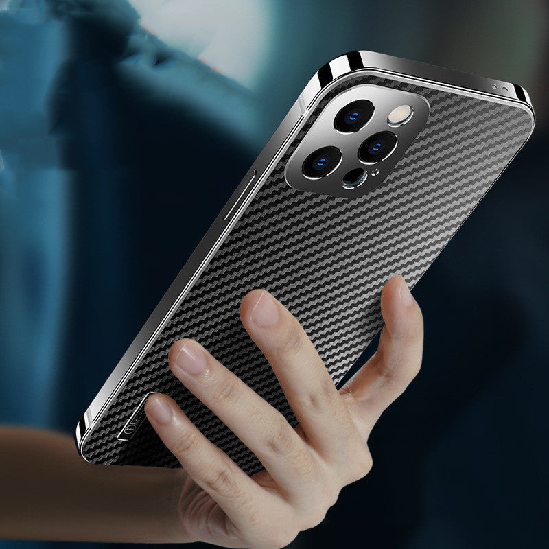 Stainless Steel Carbon Fiber Pattern Phone Case Thin Drop Resistant