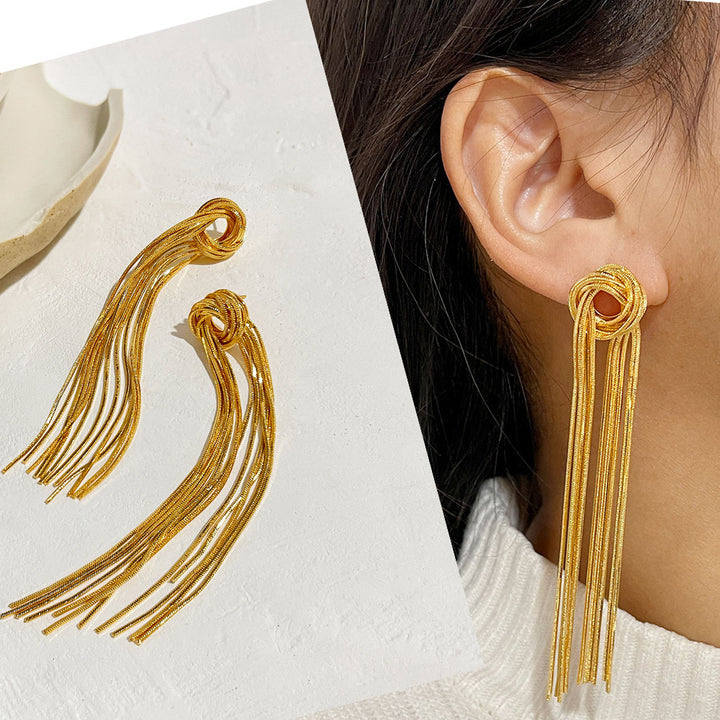 Light Luxury Fashion Metallic Style Silver Needle Ears