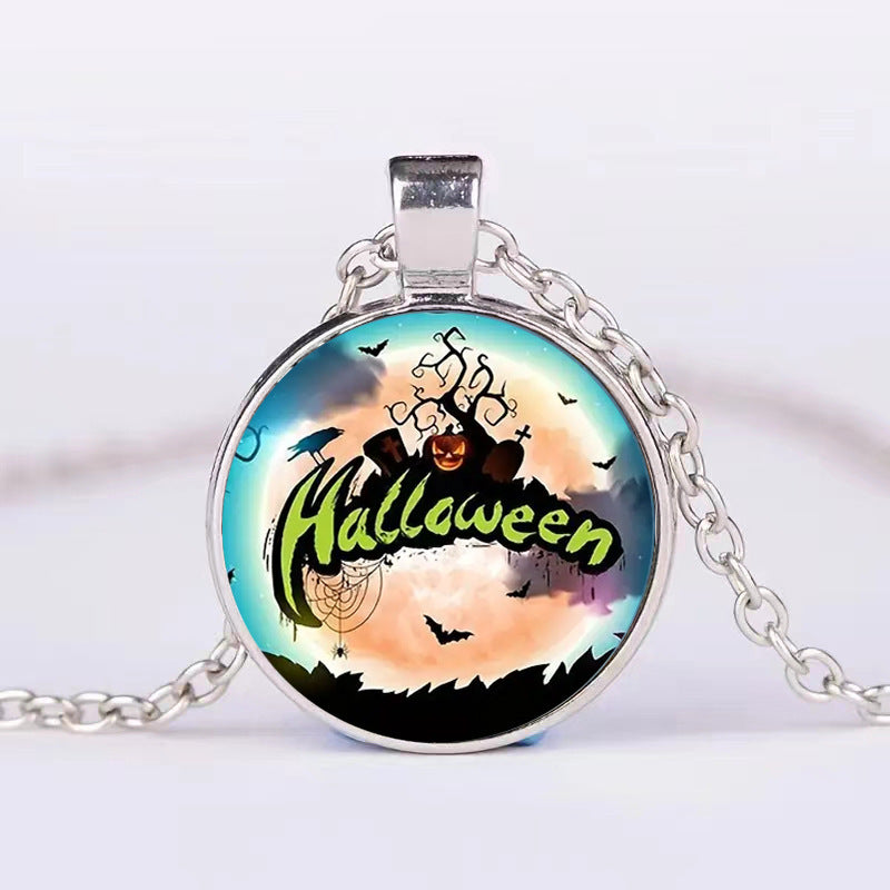 Halloween rotund rotund dovleac bat colier bărbați și femei personalitate claviculă colier accesorii bijuterii de modă