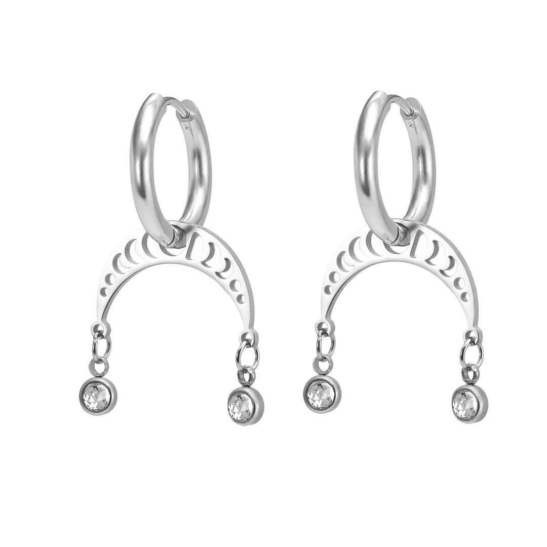 European And American Cut Geometric Curved Earrings