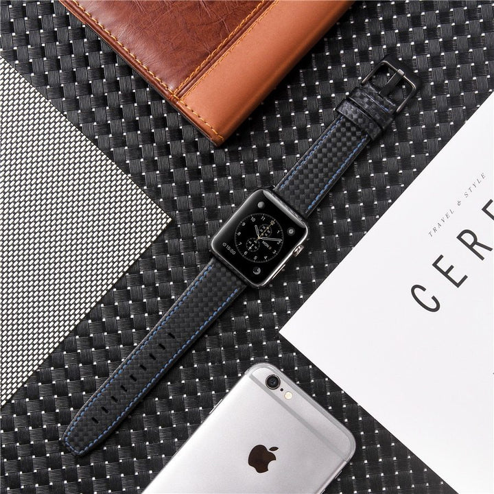 Compatible With  , High-end Carbon Fiber Leather Watch