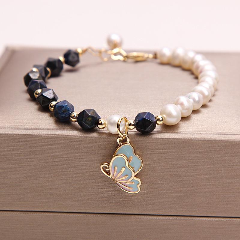 Natural Tigereye Freshwater Pearl Braided Bracelet