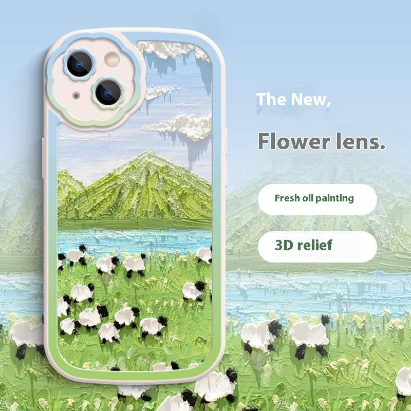 Suitable Oil Painting Flower Lens All Inclusive Phone Case