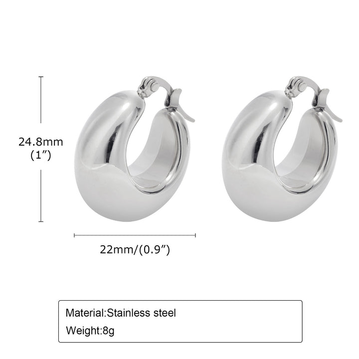 Stainless Steel 18K Gold Hollow Earrings