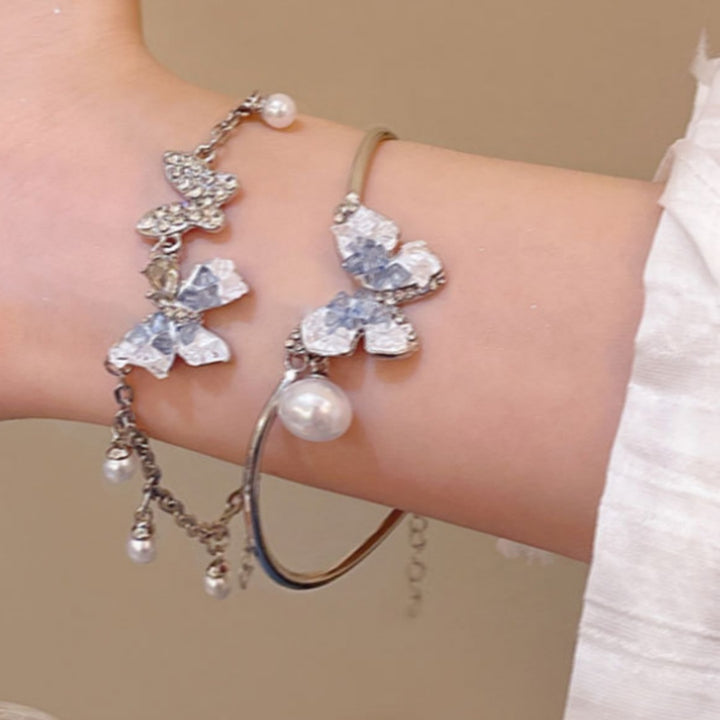 Female Casual Gradient Blue Gravel Butterfly Bracelet