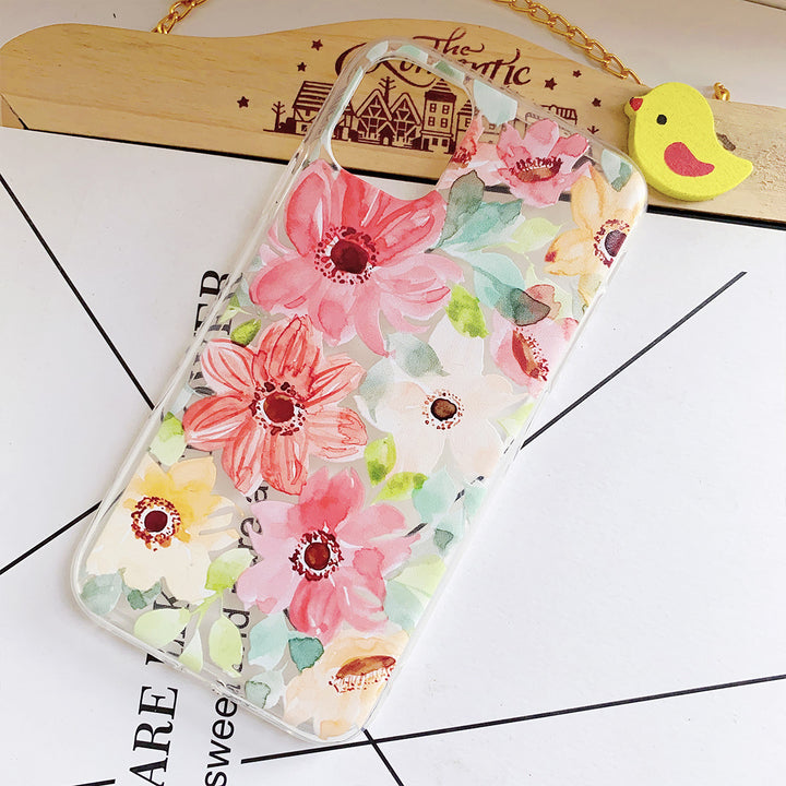 Compatible with Apple , Flower silicone phone case