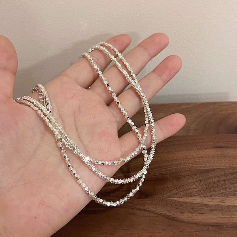 Small Pieces Of Silver Pearl Necklace Female Choker Clavicle Chain