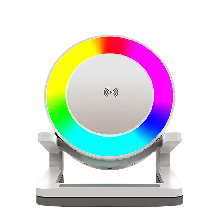 Multifunctional Four-in-one Small Night Lamp RGB Bluetooth Speaker Mobile Phone Holder 15W Wireless Charging