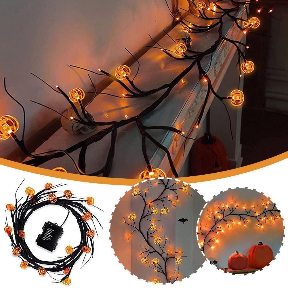 Halloween LED Willow Vine String Light Cool Cartoon Bat Decor de dovleac pentru petreceri în interior în aer liber decor