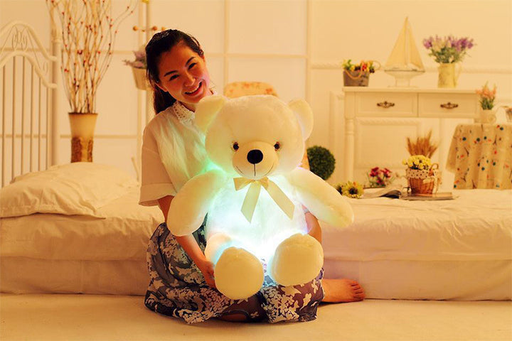 Creative Light Up Teddy Ursuleți umplute Plușă jucărie de pluș colorat de Crăciun strălucitor pentru copii pernă pentru copii