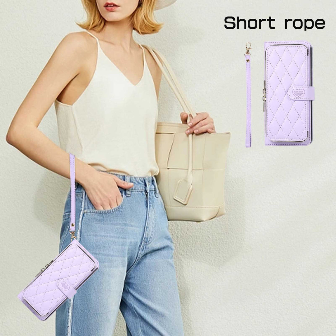 All Inclusive Zipper Crossbody Plaid Flap Telefon