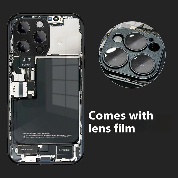 Internet Celebrity Circuit Board Phone Case Creative Comes With Lens Protector