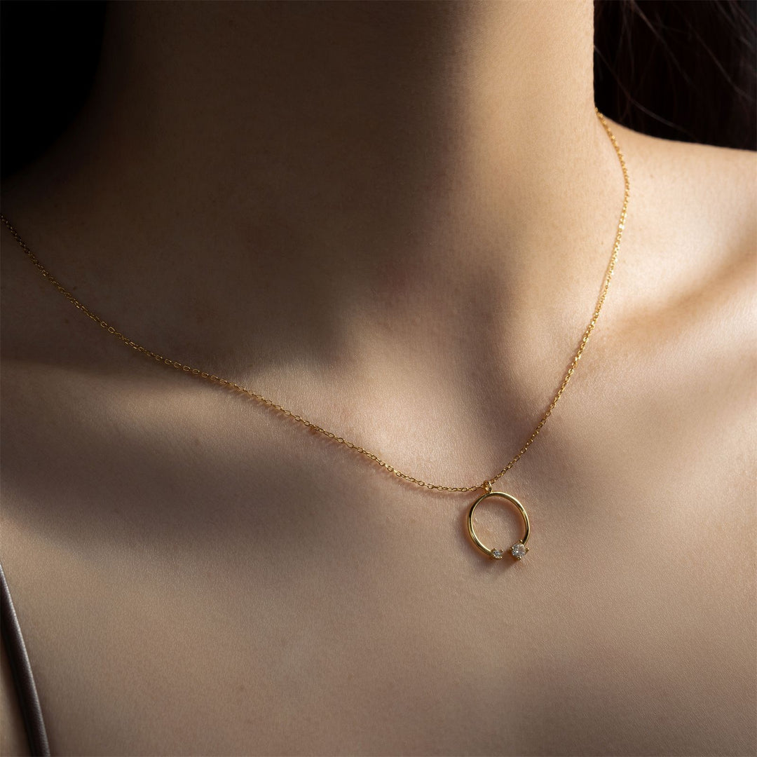 Fashion Love Necklace Circle Pendant Women