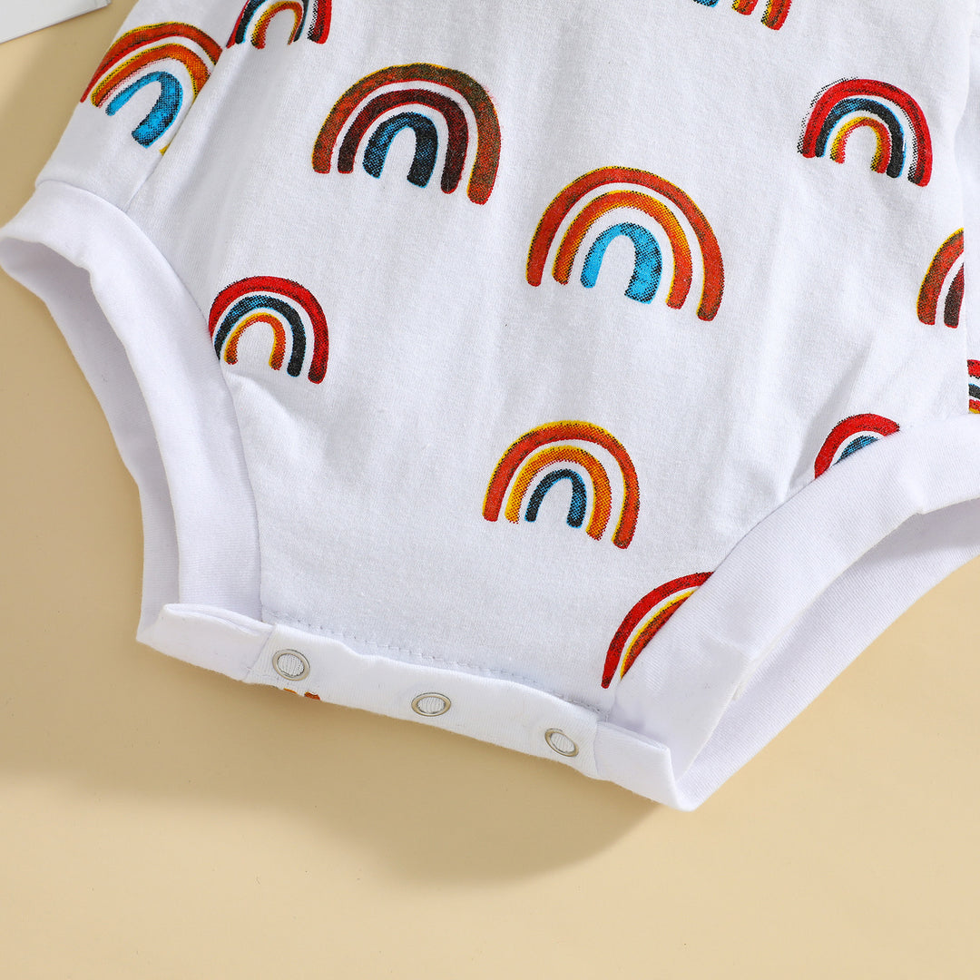 Summer Baby Cotton Rainbow Print Romper