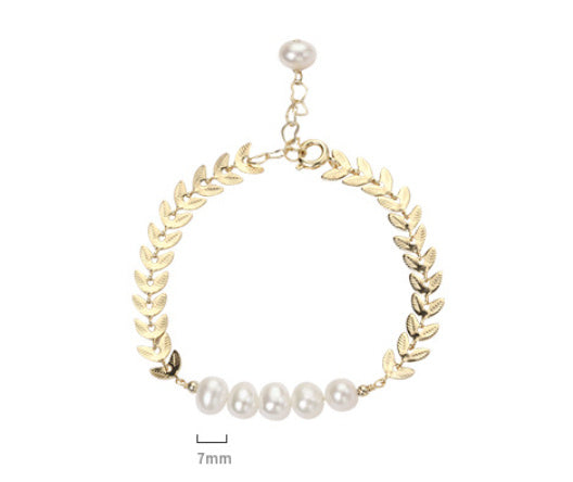 Women's Freshwater Pearl Moon Cassia Twig Bracelet