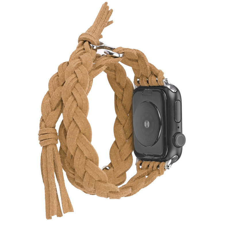 Leather Cord Braided Smart Watch Strap