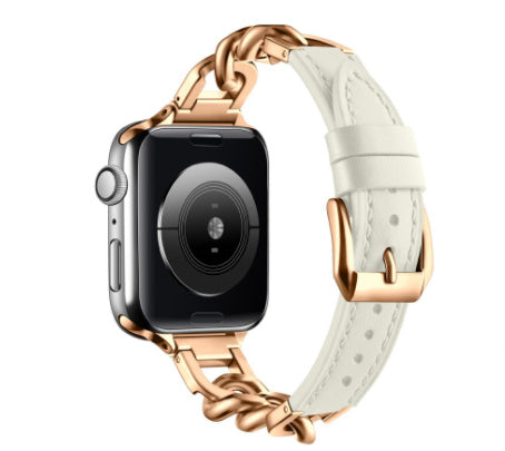 Curea Iwatch cu oțel inoxidabil din piele inox