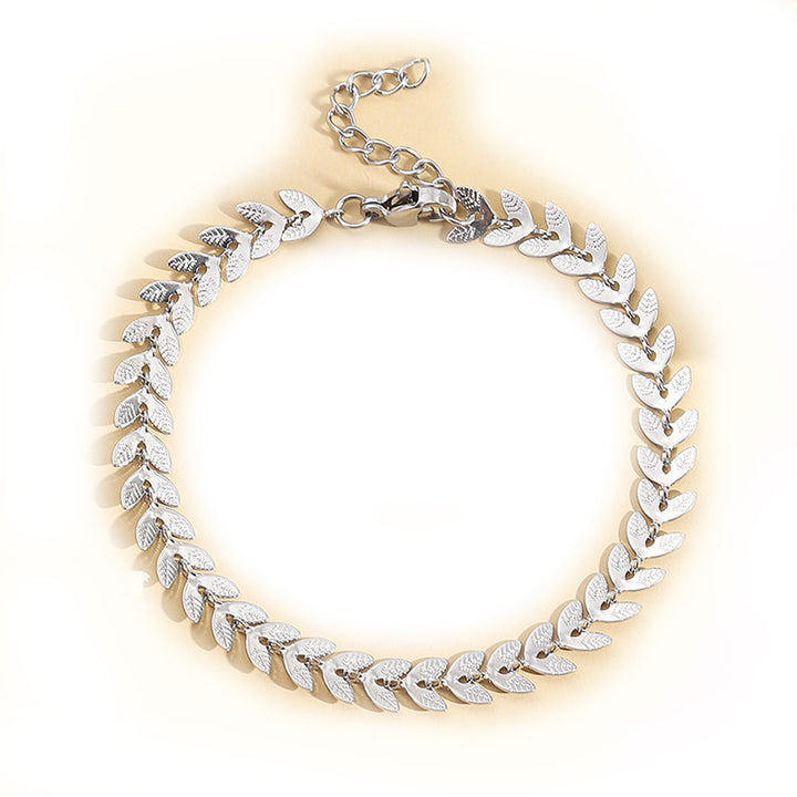 Stainless Steel Simple Fashion Leaf Wheat Bracelet