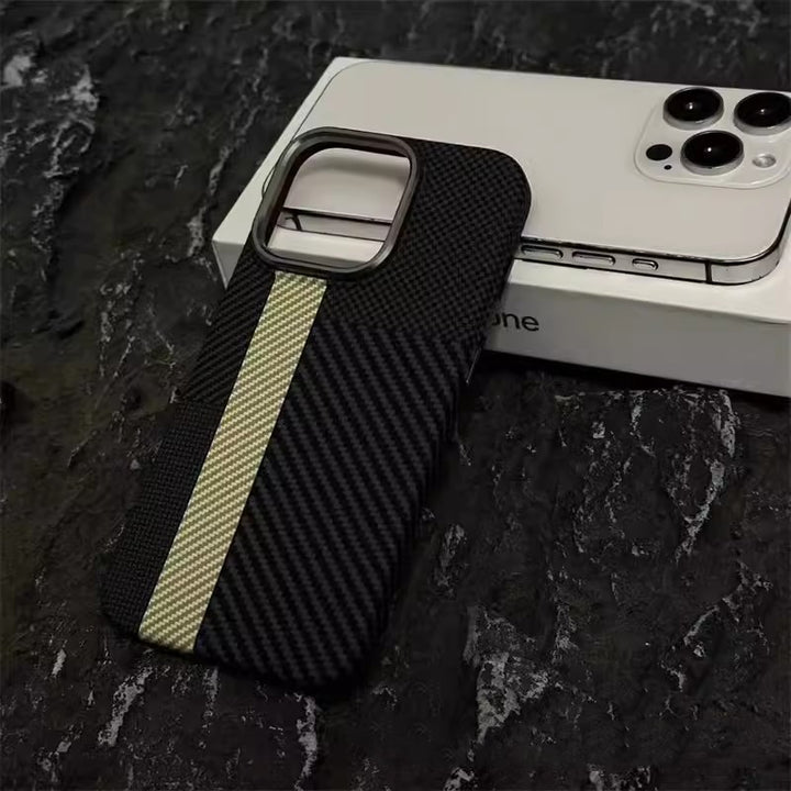 Applicable To IPhone15 Carbon Fiber Grain Magnetic Phone Case