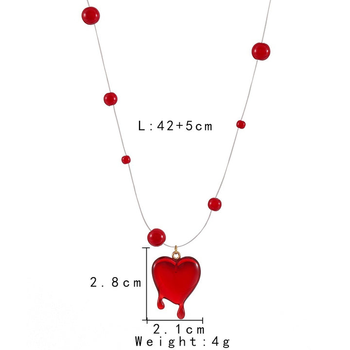 Fashion Halloween Red Love Blood Drop Beads Colier