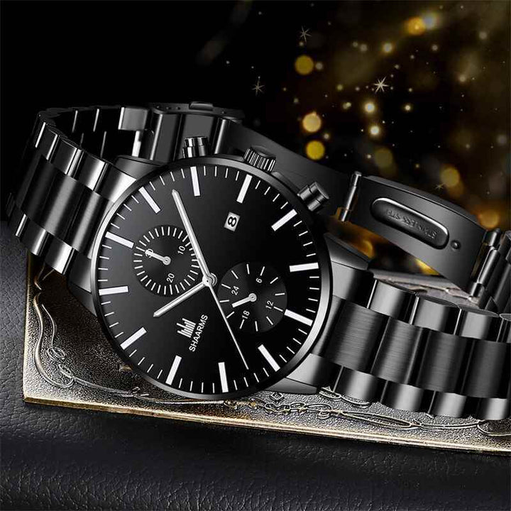 Fake Hree Eye Fashion Business Quartz Watch