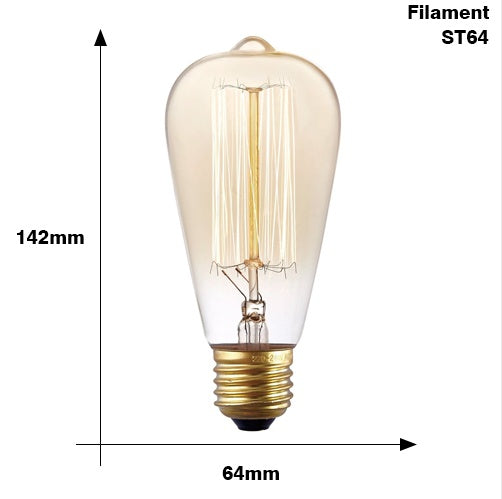 Bulb Edison E27 220V 40W ST64 A19 T45 G80 G95 G125 Iluminat cu fulg cu fulg incandescent