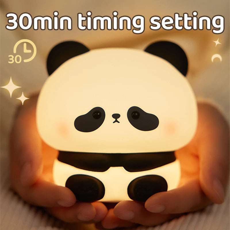 Panda LED LUMINĂ LUMINĂ Silicon Silicon Light Usb USB Reîncărcat atingere lampă de noapte LAMP LAMPA LAMP LAMPA LAMĂ DE COMIL