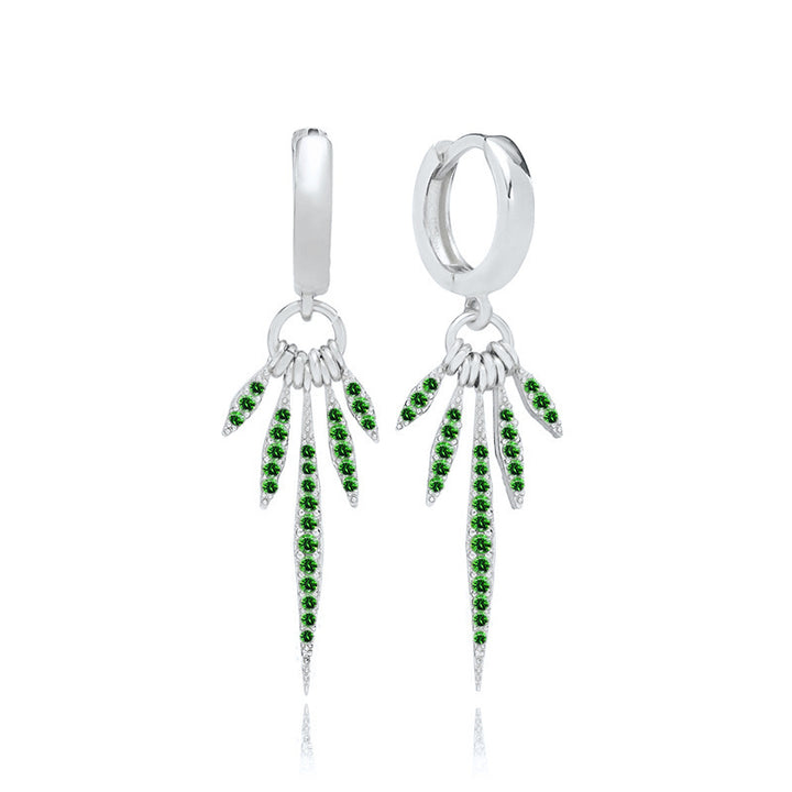 Sterling Silver Needle Light Luxury High-grade Sense Full Diamond Earrings