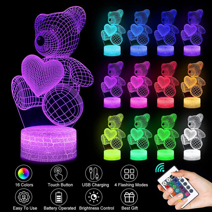 Lampa 3D lampă acrilică USB LED LED -uri de noapte neon Lampă de semn de Crăciun decorațiuni de Crăciun pentru dormitor pentru casă decor de ziua de valentine Cadouri de zi