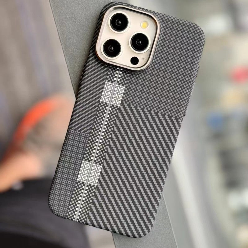 Applicable To IPhone15 Carbon Fiber Grain Magnetic Phone Case