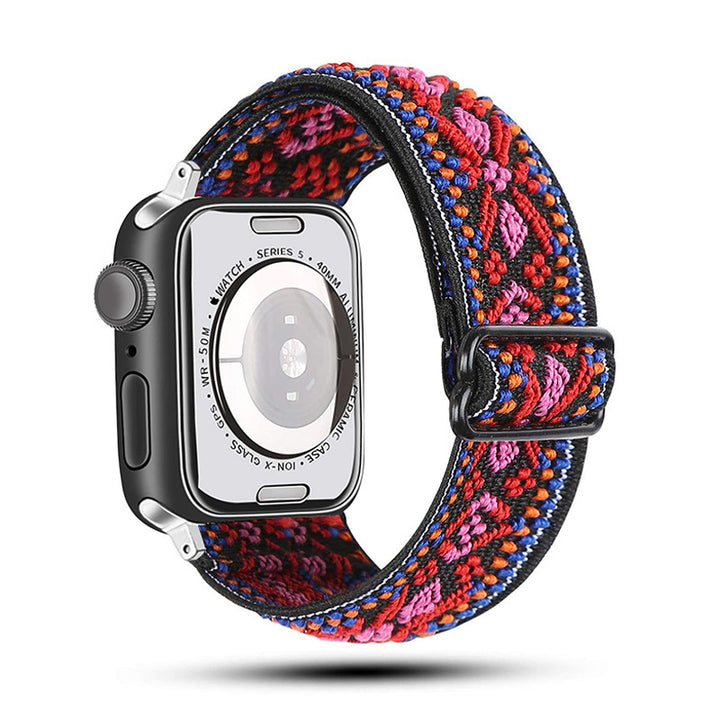 Ethnic Style Adjustable Buckle Elastic Nylon Woven Strap