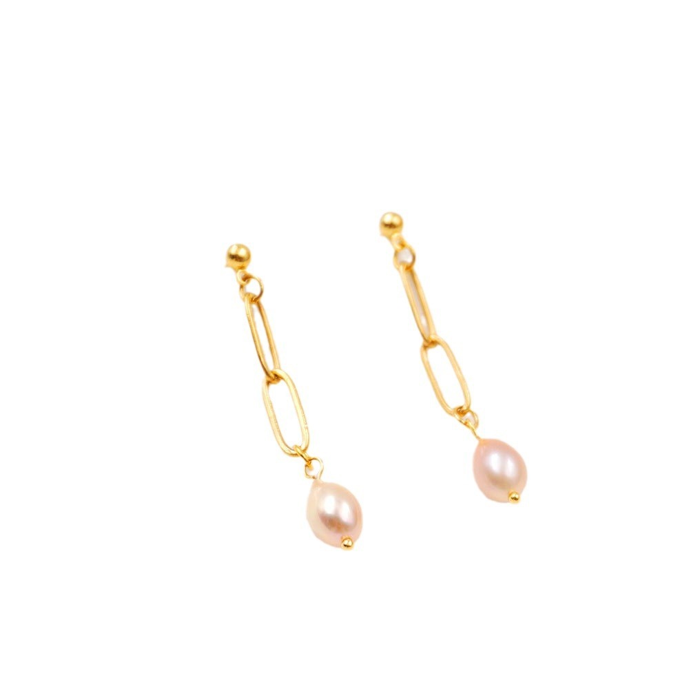 Vintage Simple Chain Pearl Earrings For Women