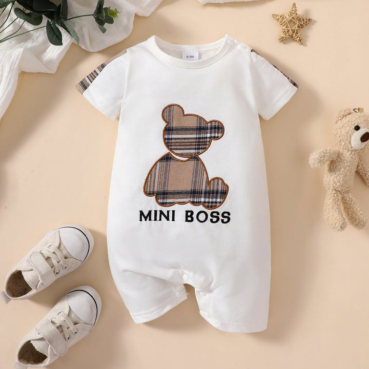 Letter Embroidery Cute Baby Onesie