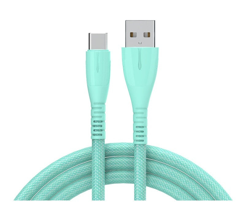 Quick Charge QC30 Charging Cable Nylon Braided Mobile Phone USB Cable With Indicator Light