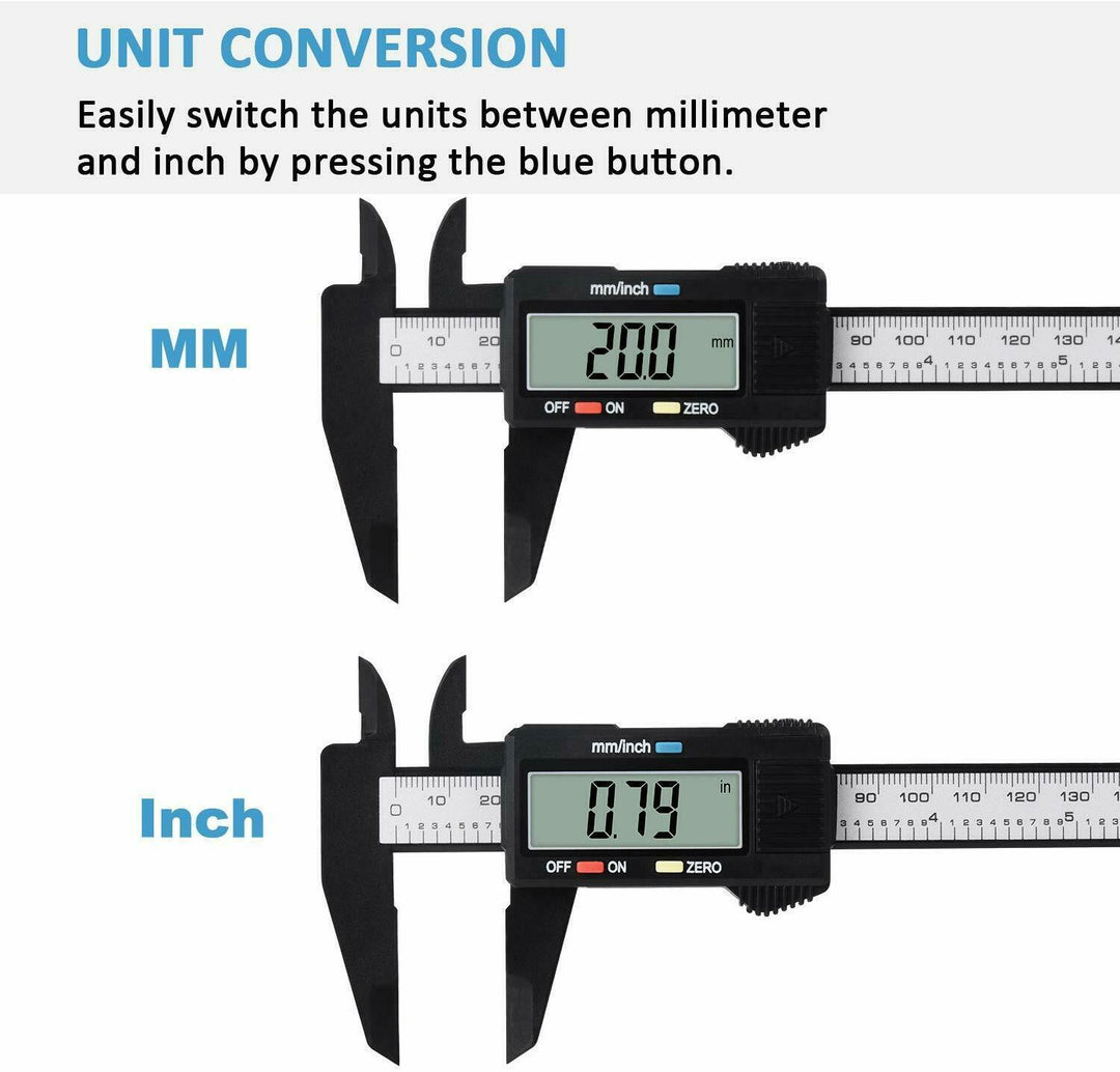 Etrier digital Electronic Fibra de carbon Vernier Micrometer Conducător 150mm 6